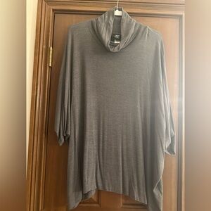 Bobeau Charcoal Knit Batwing short sleeve sweater 1X